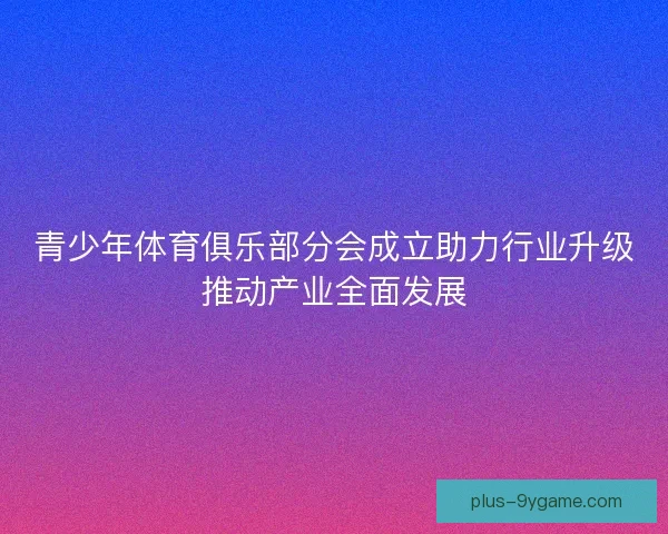 青少年体育俱乐部分会成立助力行业升级推动产业全面发展 青少年体育俱乐部分会成立助力行业升级推动产业全面发展